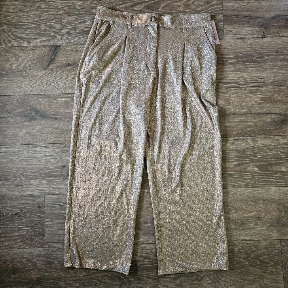 NWT Wild Fable Sparkly Gold New Years Eve Holiday Party Blazer Pants & Purse Set - Picture 6 of 15